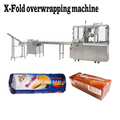 Biscuit packing machine-X folding type overwrapping 